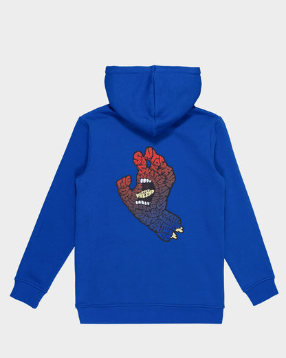 Letter Hand Fade Boys Pullover Hoodie Cobalt