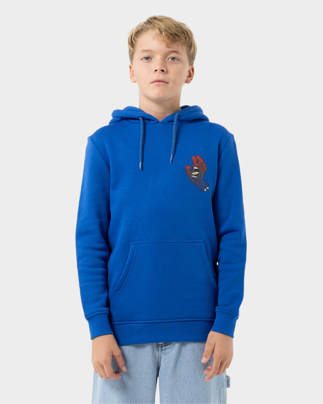 Letter Hand Fade Boys Pullover Hoodie Cobalt
