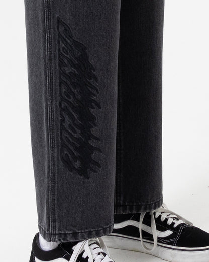 Twin Flamed Dot Boys Jean Washed Black