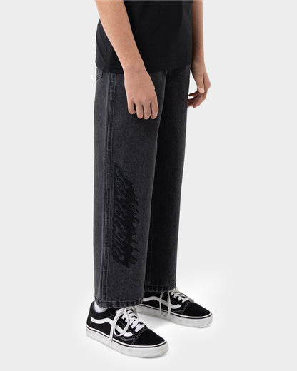 Twin Flamed Dot Boys Jean Washed Black
