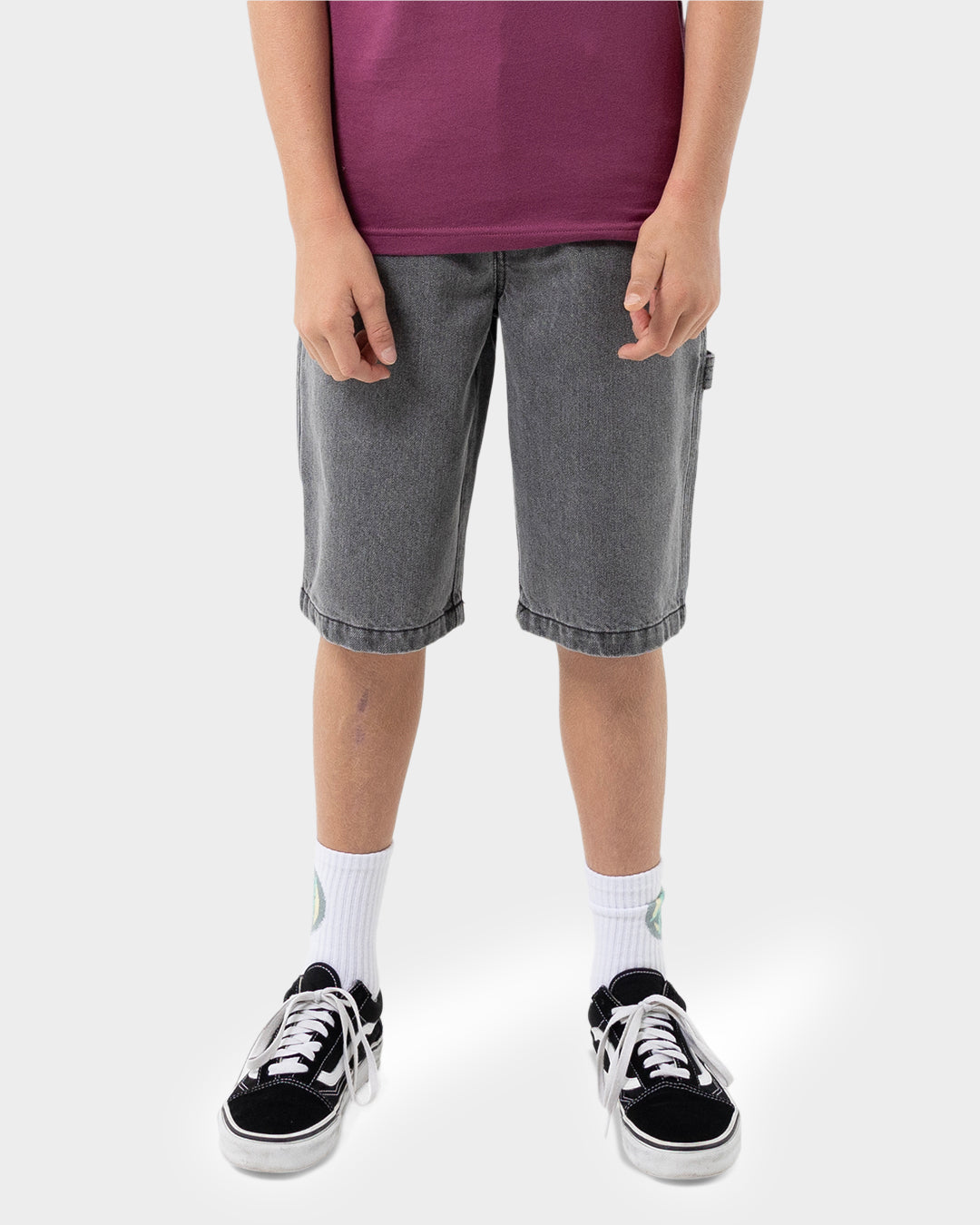 Classic Dot Boys Carpenter Jean Shorts Carbon