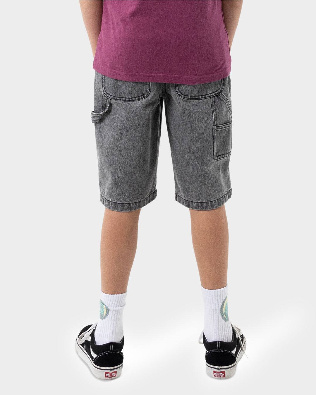 Classic Dot Boys Carpenter Jean Shorts Carbon