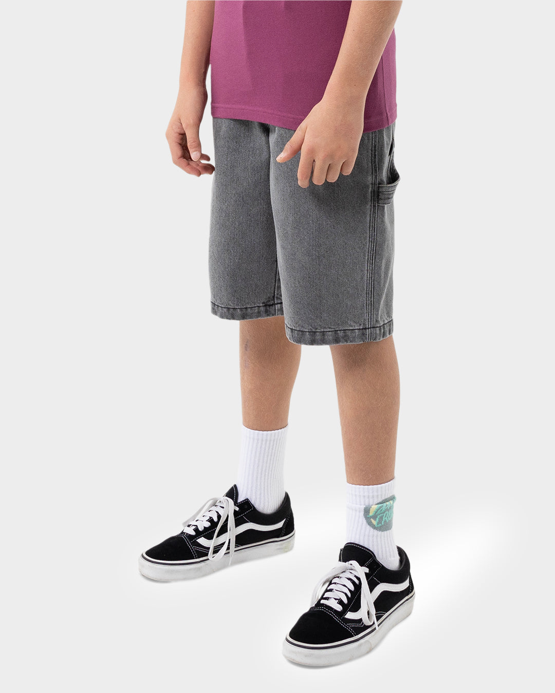 Classic Dot Boys Carpenter Jean Shorts Carbon