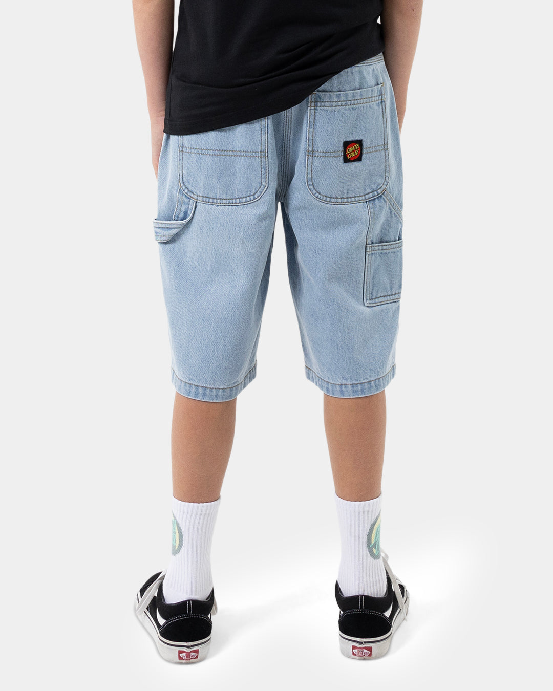 Classic Dot Boys Carpenter Jean Shorts Light Washed Indigo