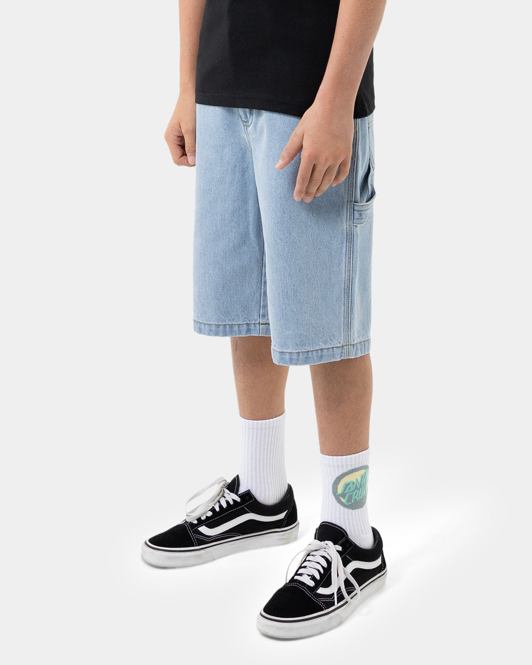Classic Dot Boys Carpenter Jean Shorts Light Washed Indigo