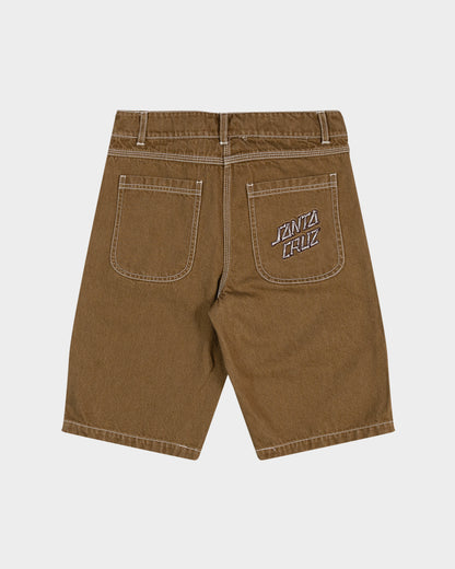 Brain Dot Bone Stack Boys Jean Shorts Tan