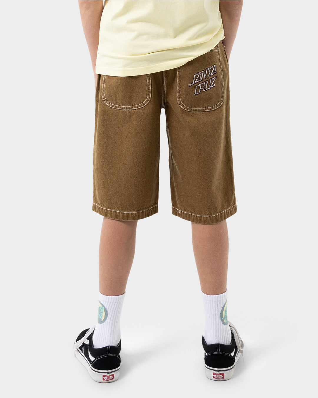 Brain Dot Bone Stack Boys Jean Shorts Tan