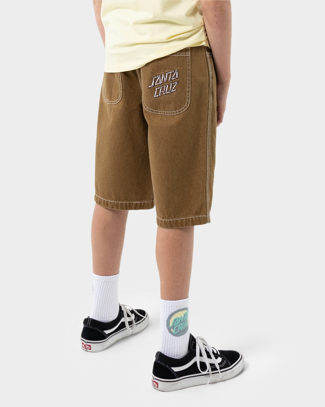 Brain Dot Bone Stack Boys Jean Shorts Tan