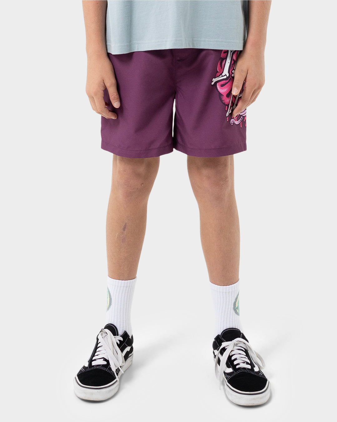 Brain Dot Boys Beach Shorts Maroon