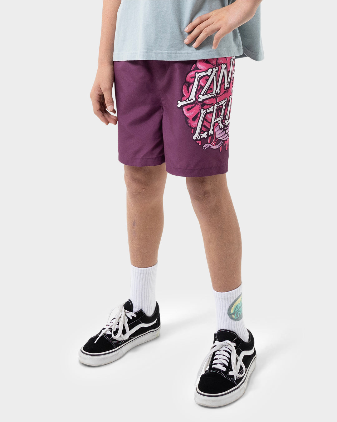 Brain Dot Boys Beach Shorts Maroon