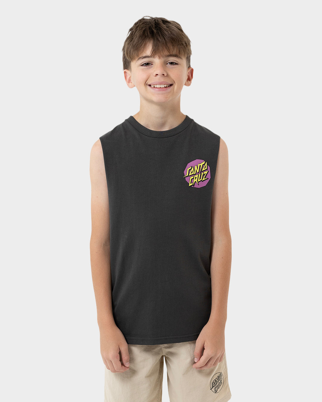 Meek Scratched Slasher Boys Muscle T-shirt Onyx