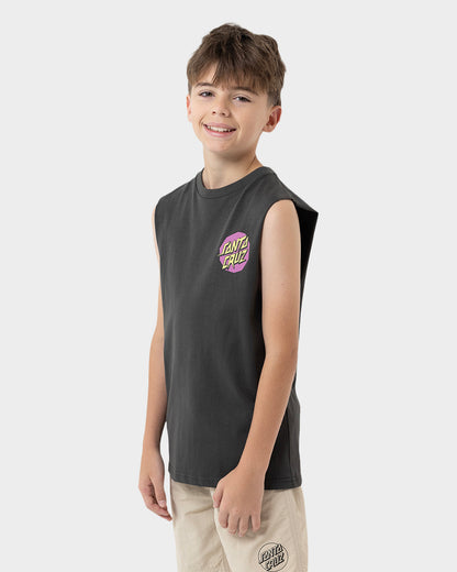 Meek Scratched Slasher Boys Muscle T-shirt Onyx