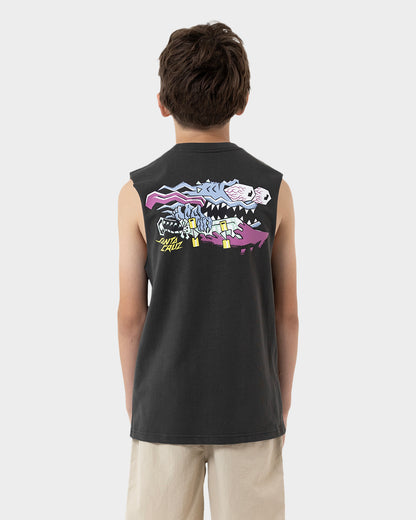 Meek Scratched Slasher Boys Muscle T-shirt Onyx