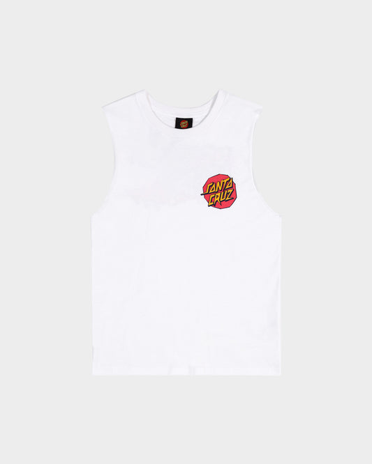 Meek Scratched Slasher Boys Muscle T-shirt White