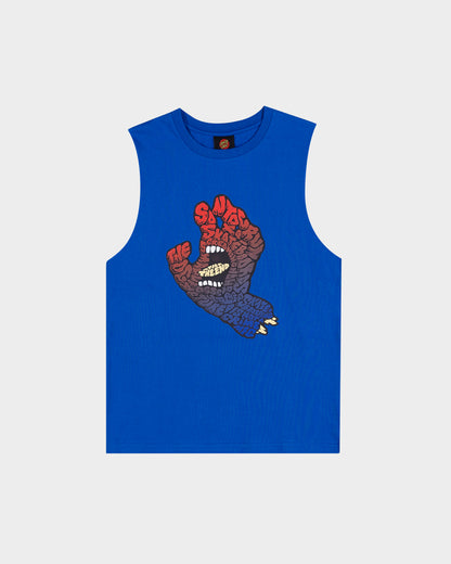 Letter Hand Fade Boys Muscle T-shirt Cobalt