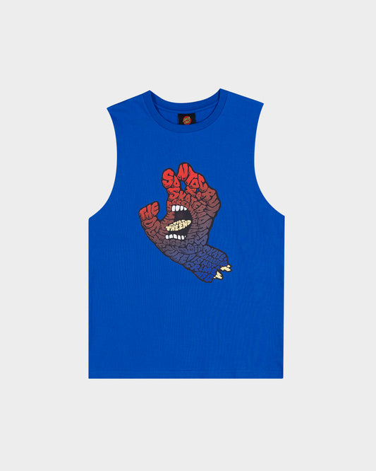 Letter Hand Fade Boys Muscle T-shirt Cobalt