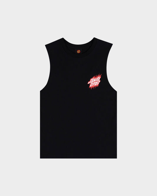 Flamed Dot Boys Muscle T-shirt Black