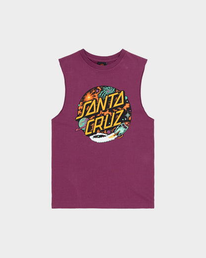Space Dot Boys Muscle T-shirt Maroon