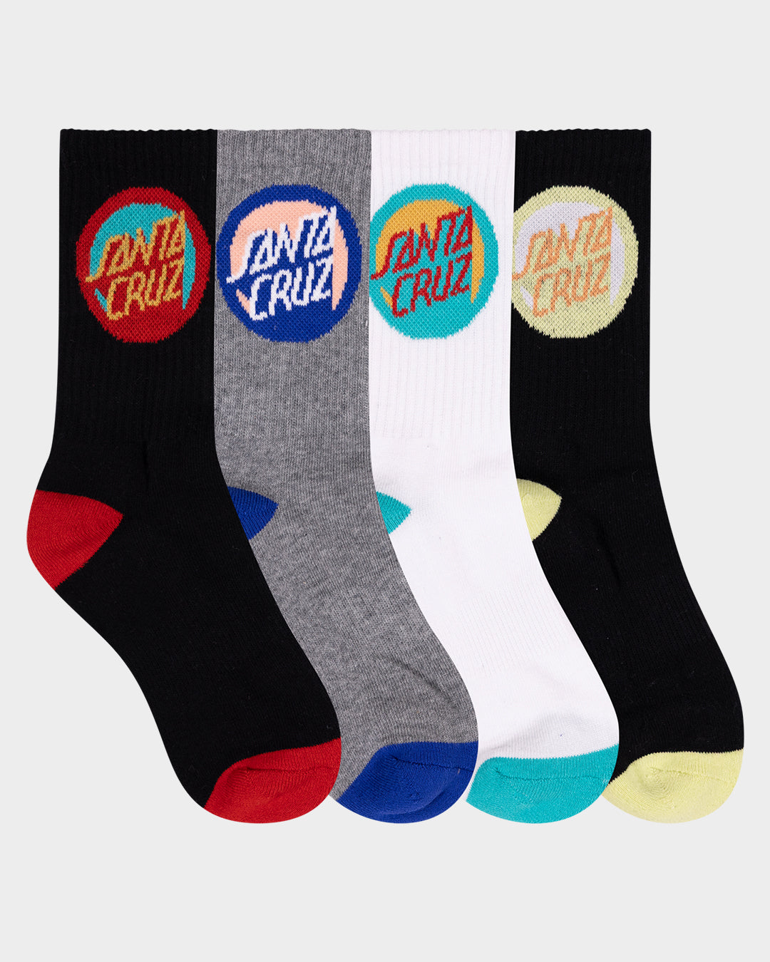 Bold Shadow Dot Boys Crew Sock 4 Pack