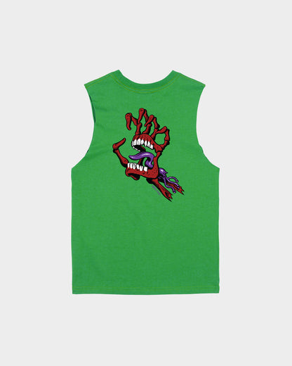 OS Bone Hand Cruz Santa Cruz Boys Muscle T-Shirt Green