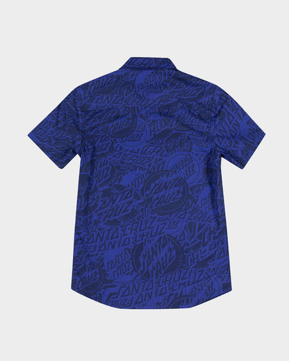 Bold Stack Boys Shirt Dark Blue