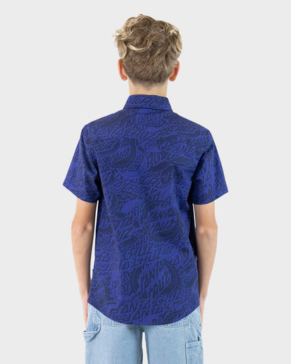 Bold Stack Boys Shirt Dark Blue