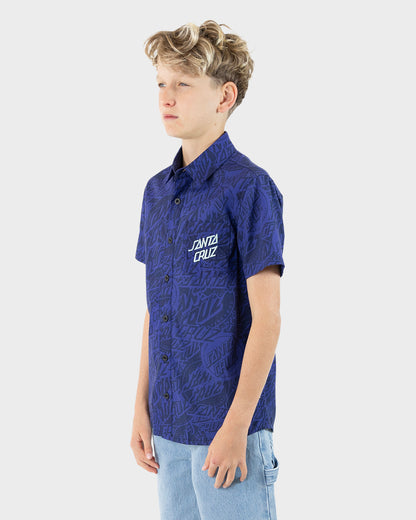 Bold Stack Boys Shirt Dark Blue