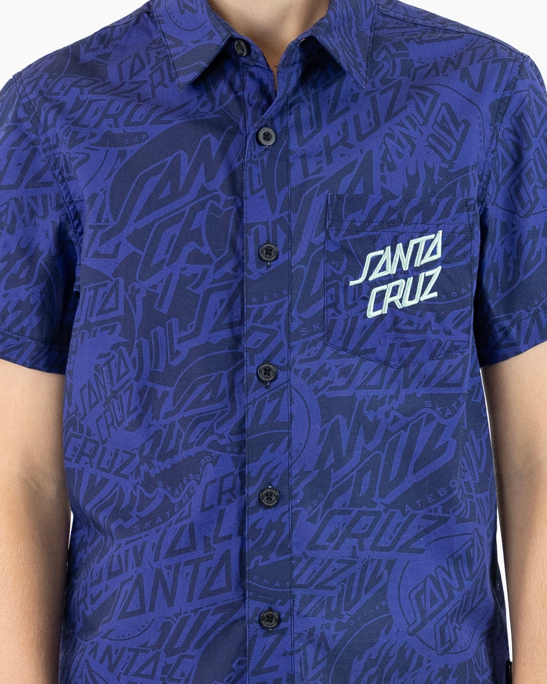 Bold Stack Boys Shirt Dark Blue