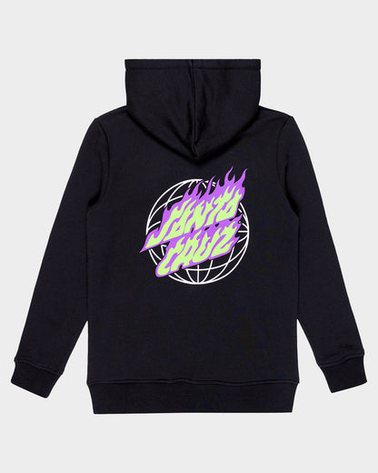 Global Flame Dot Boys Hoodie Black