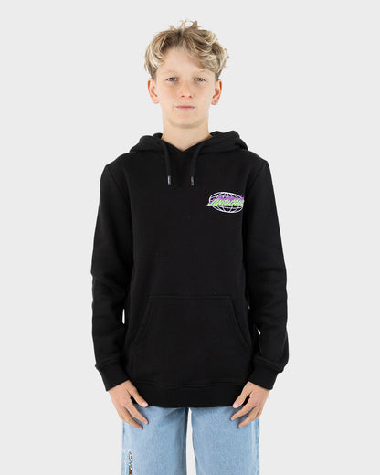 Global Flame Dot Boys Hoodie Black