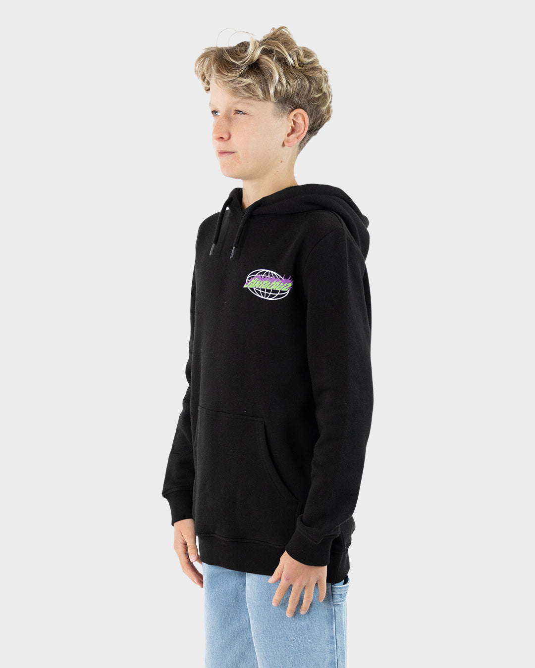 Global Flame Dot Boys Hoodie Black