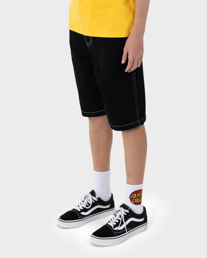 Global Flame Strip Boys Denim Shorts Black