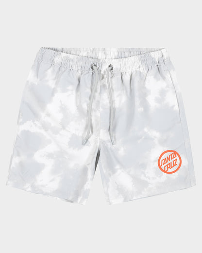 Bold Ring Dot Boys Beach Shorts Concrete Tie Dye