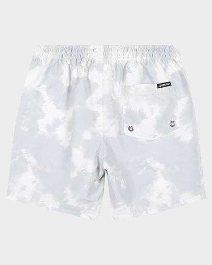 Bold Ring Dot Boys Beach Shorts Concrete Tie Dye