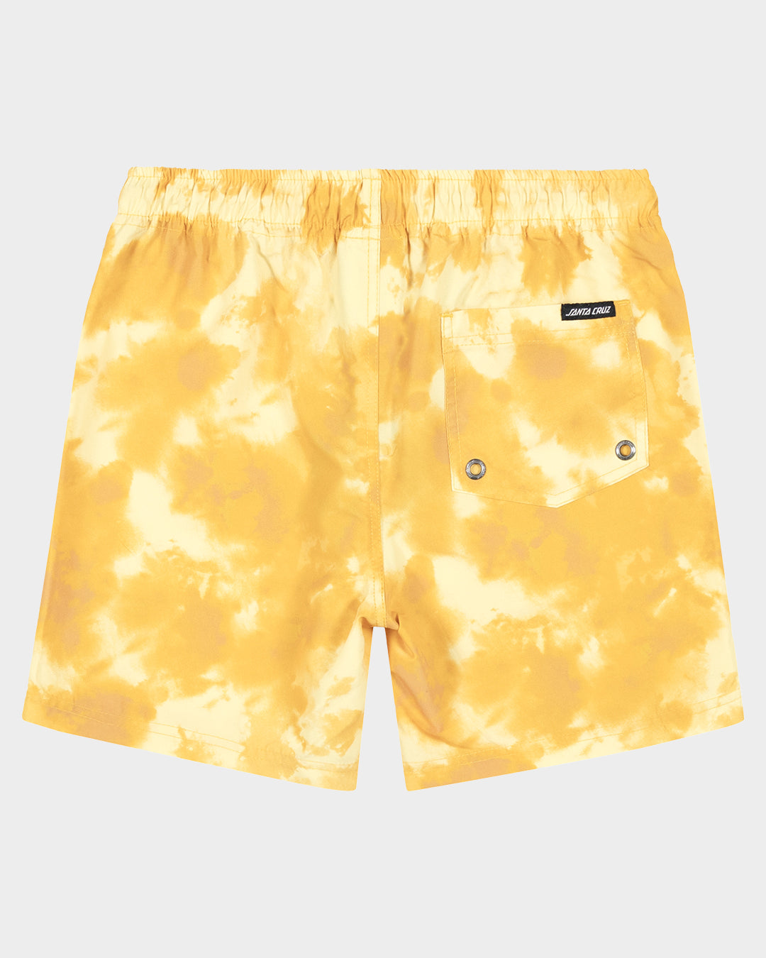 Bold Ring Dot Boys Beach Shorts Yellow Tie Dye