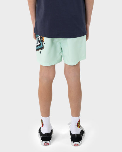 Johnson Beast Dot Boys Beach Shorts Aqua