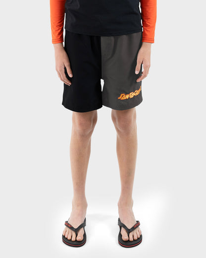 Craft Strip Boys Beach Shorts Black-washed Black