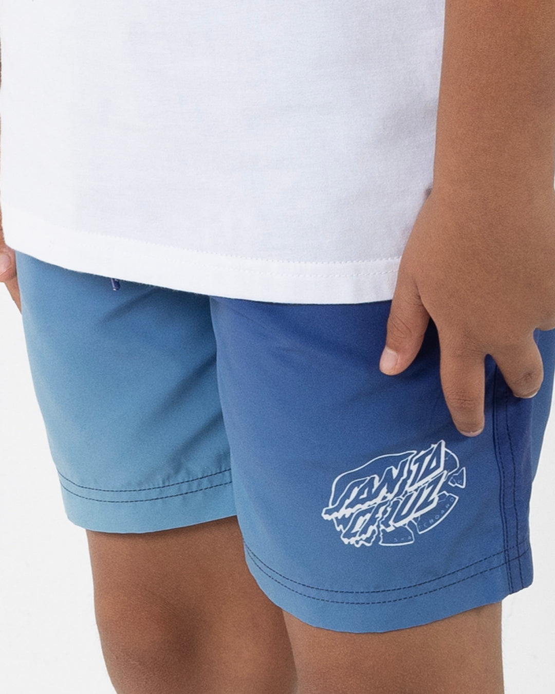 Universal Oval Dot Boys Beach Shorts Dark Blue Tie Dye