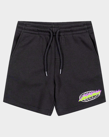 Global Flame Strip Boys Track Shorts Black