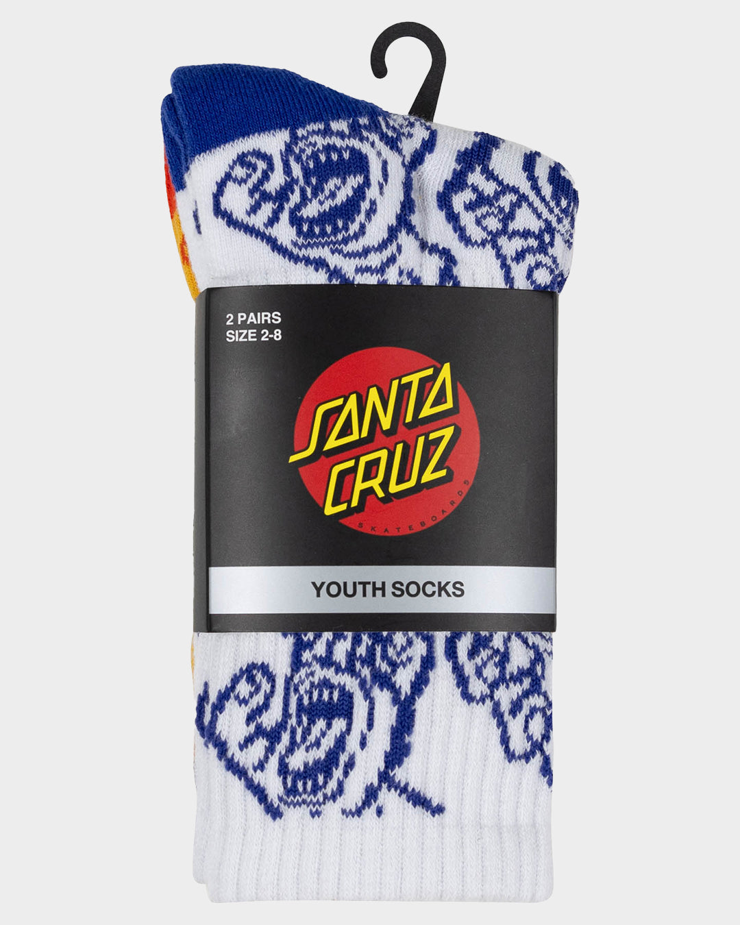 Crowded Hand Hollow Boys Crew Socks (2 Pack) White-yellow