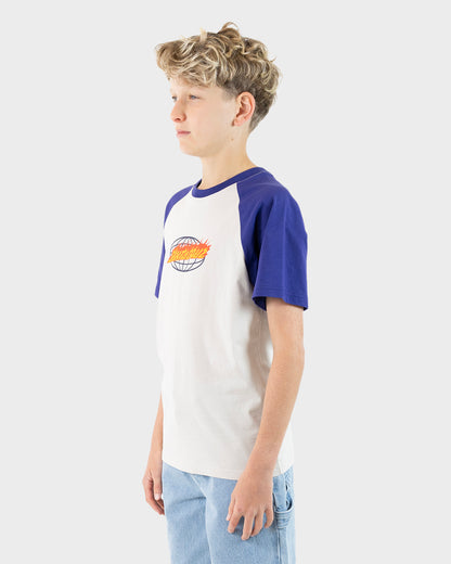 Global Flame Strip Boys T-shirt Concrete-dark Blue