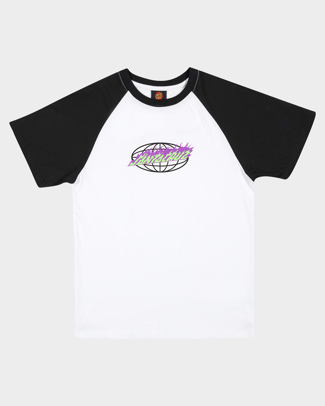 Global Flame Strip Boys T-shirt White Black