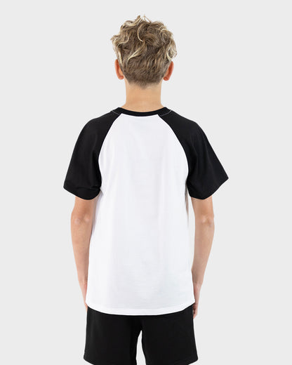 Global Flame Strip Boys T-shirt White Black