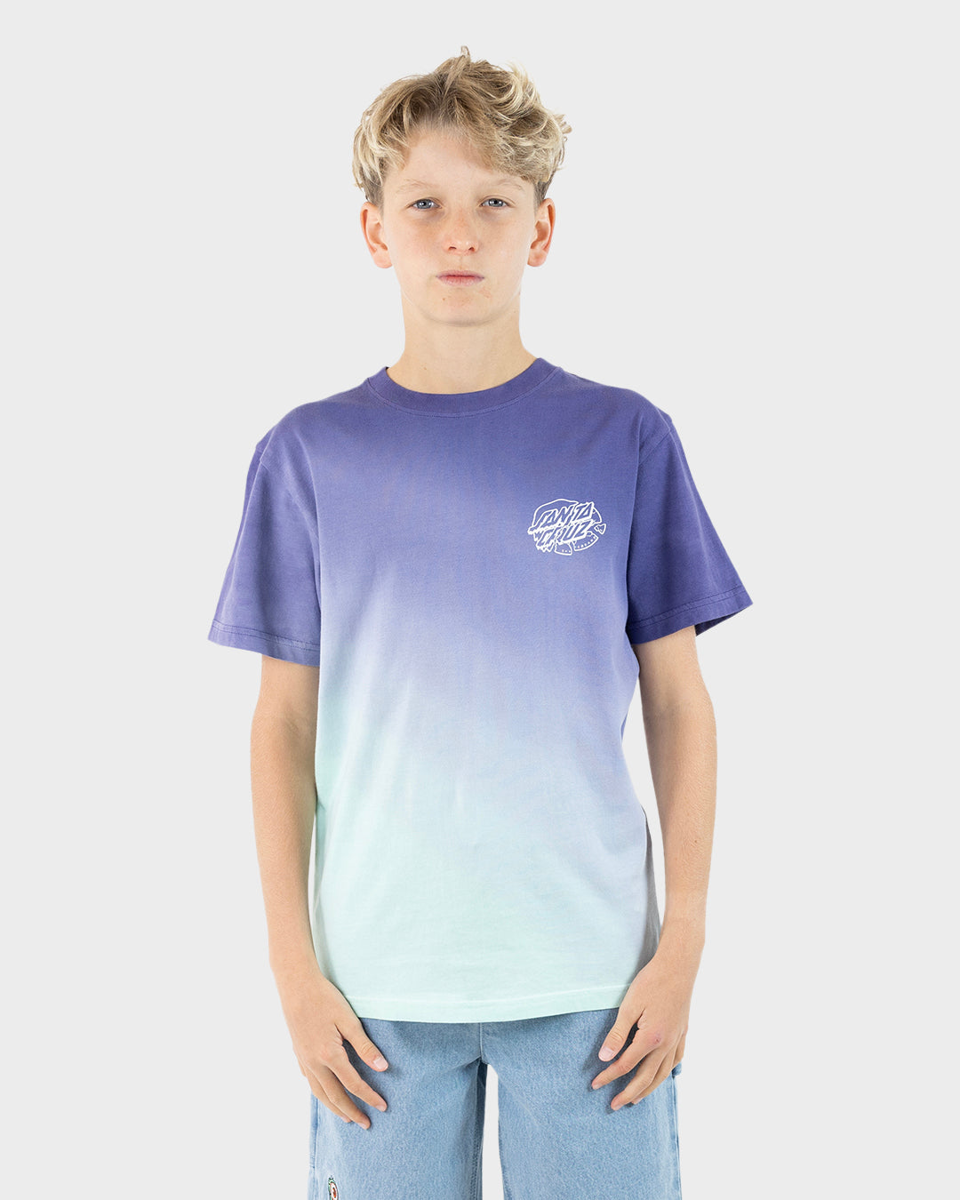 Universal Hand Oval Dot Boys T-shirt Dark Blue Tie Dye