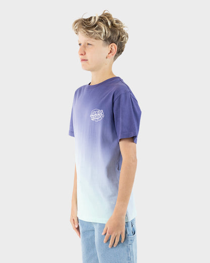 Universal Hand Oval Dot Boys T-shirt Dark Blue Tie Dye