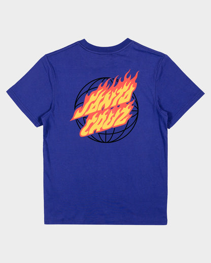 Global Flame Dot Boys T-shirt Dark Blue