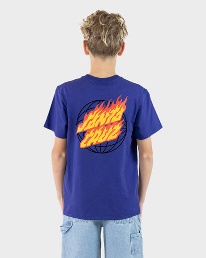 Global Flame Dot Boys T-shirt Dark Blue