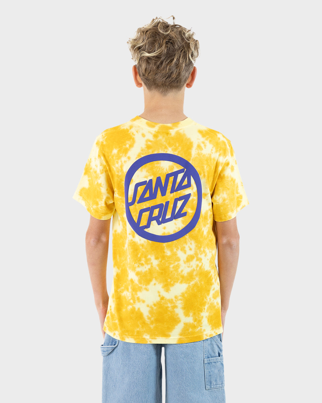 Bold Ring Dot Boys T-shirt Yellow Tie Dye