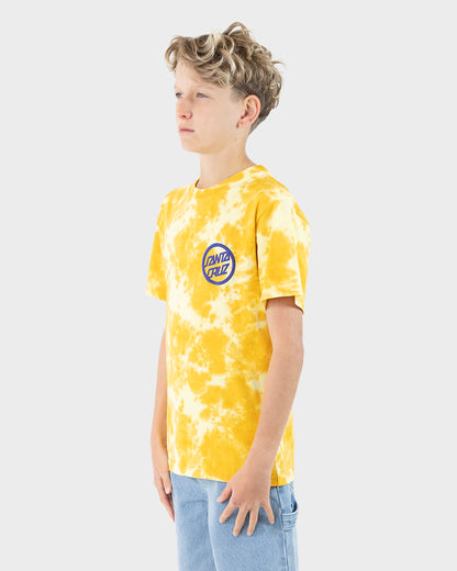 Bold Ring Dot Boys T-shirt Yellow Tie Dye