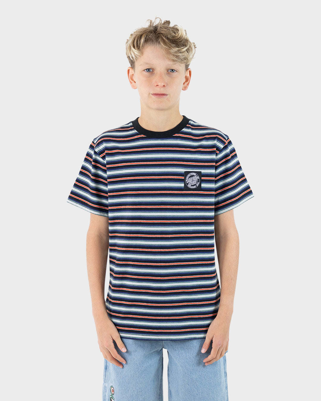 MFG Dot Patch Boys T-shirt Multi Stripe